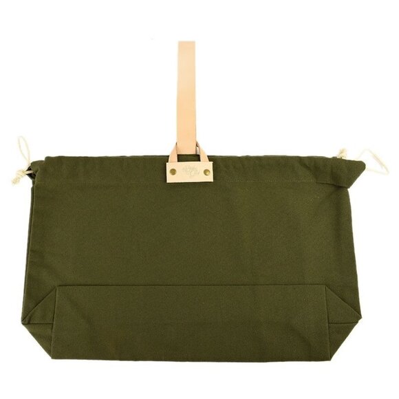 Paisley & Gold Olive Green Canvas Hamilton Project Knitting Bag Leather Strap - Picture 1 of 4